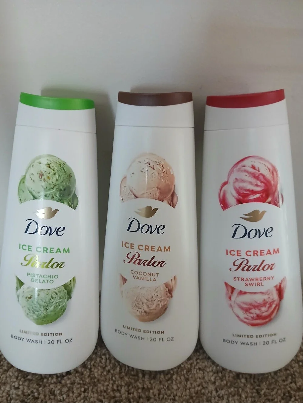 Dove Ice Cream Parlor Set Of 3 Coconut Vanilla, Pistachio Gelato, Strawberry